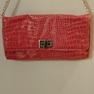 WHBM Croc Faux leather purse, chain strap.Size medium